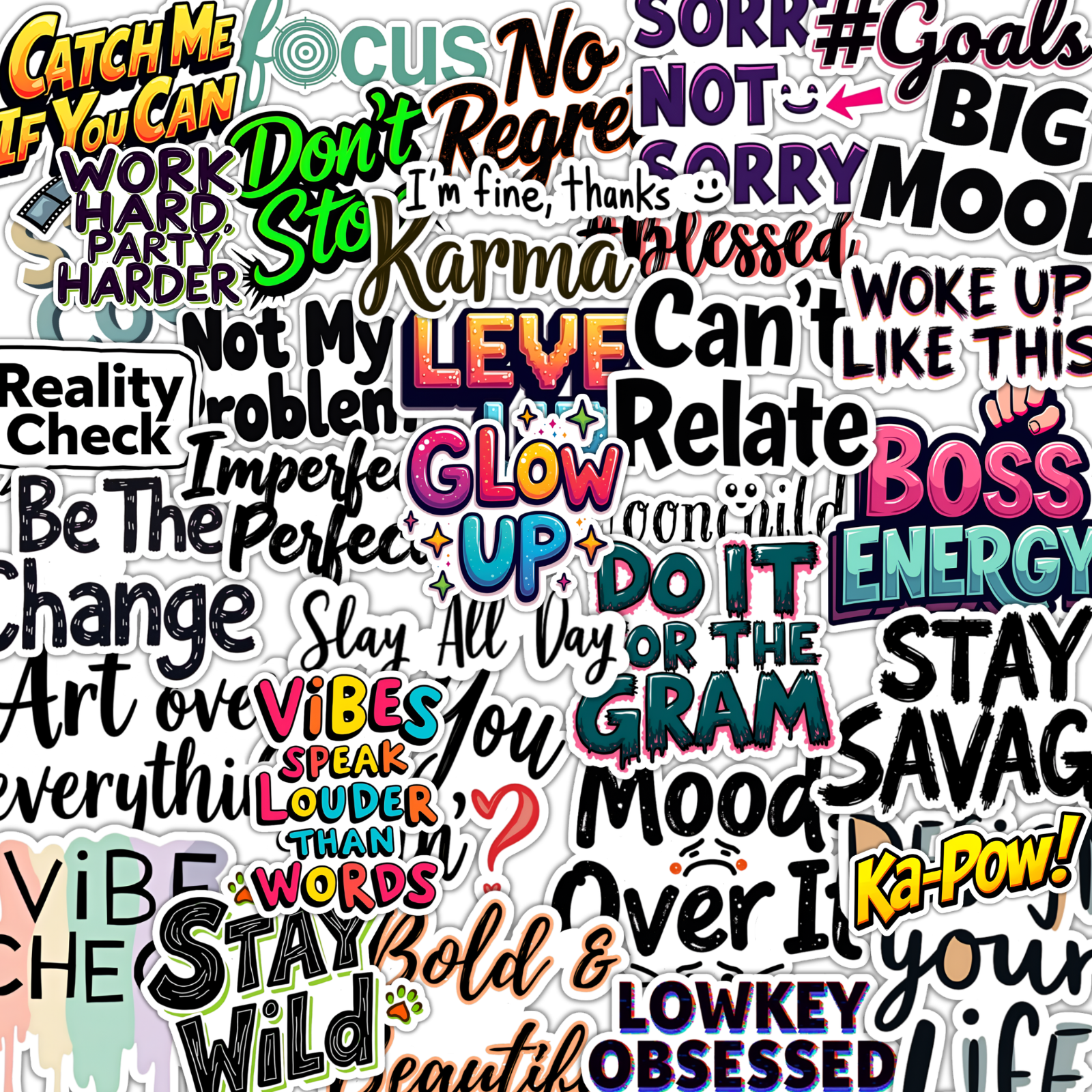 1 Font Affair Vinyl Stickers - Pack Of 50 Stickers - Image 1