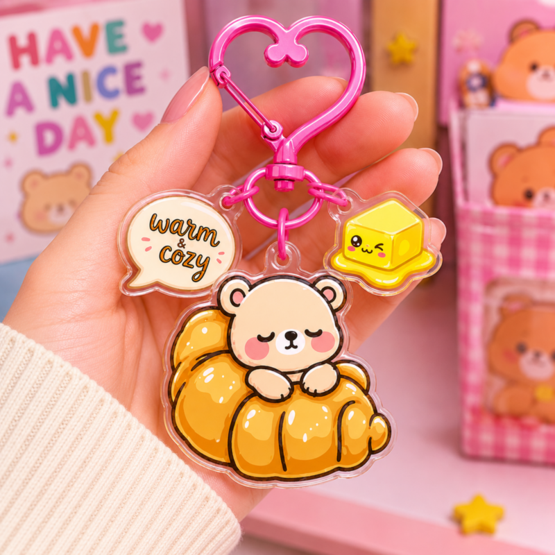 Snuggle Bear Key Charms Set