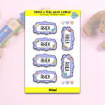 Pastel Bird | Custom Press & Peel Name Labels for Kids