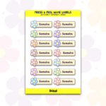Flower | Custom Kids Press & Peel Name Labels