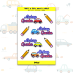Cute Cars | Custom Kids Press & Peel Name Labels